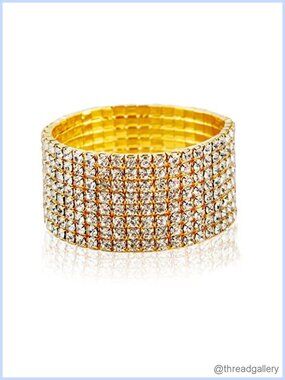 Stackable Rhinestone Crystal Stretch Bangle Bracelet for Women Wedding Party